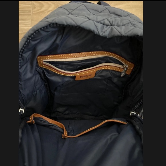 MZ Wallace Mini Backpack in Navy Blue - Picture 4 of 5